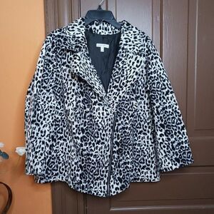 Fashion Bug Women's size 22 Black White Animal Print Jacket Blazer
